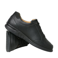 Ganter Kurt Laceup/Zip Black Leather Wide