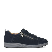 Ganter Klara Laceup/Zip Velour Dark Blue Sneaker