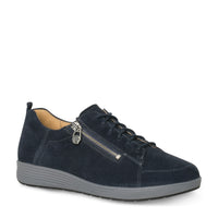 Ganter Klara Laceup/Zip Velour Dark Blue Sneaker