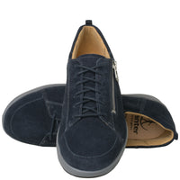 Ganter Klara Laceup/Zip Velour Dark Blue Sneaker