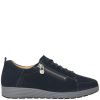 Ganter Klara Laceup/Zip Velour Dark Blue Sneaker