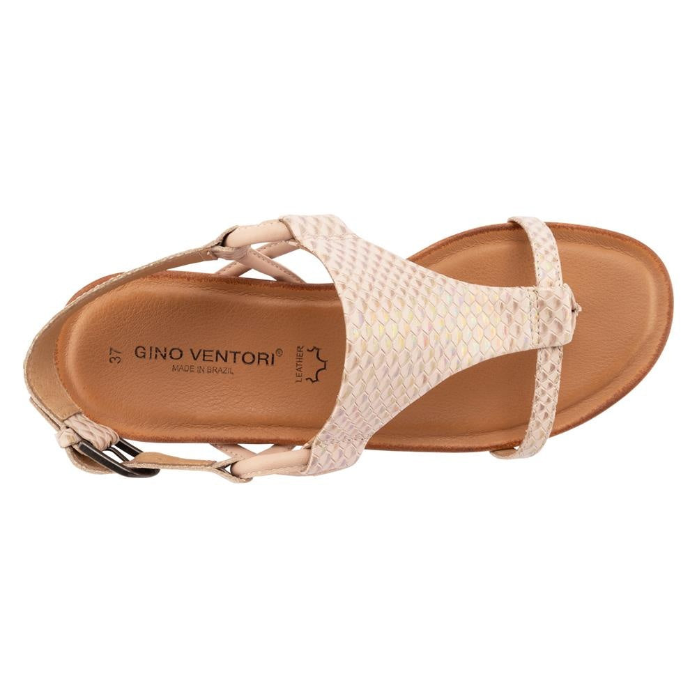 Beige sandal with tan sole 