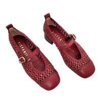 Lisboa Cereza Leather Heels