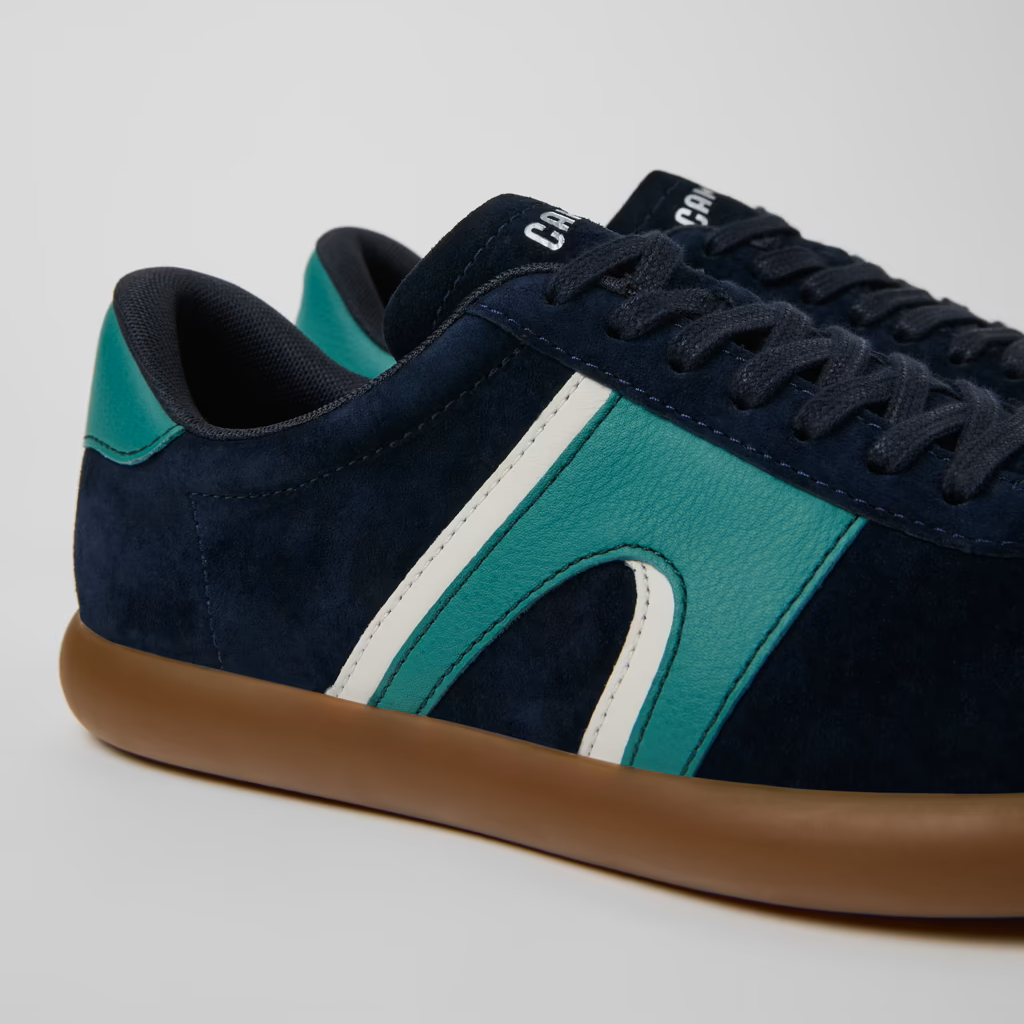 Camper Pelotas Soller Navy Leather Shoes