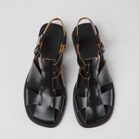 Camper Dana Black Leather Sandals