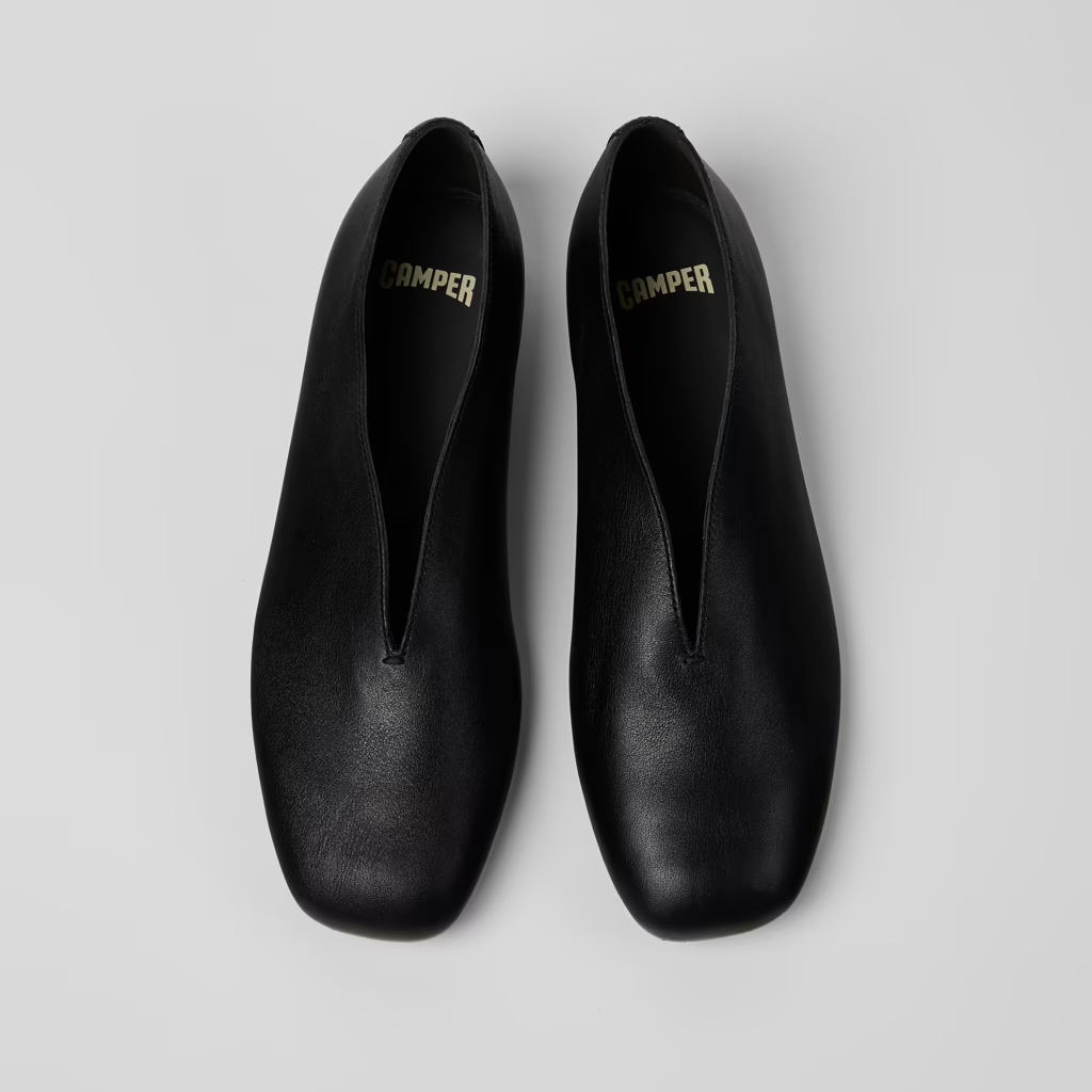 Camper Casi Myra Black Leather Ballet Flat