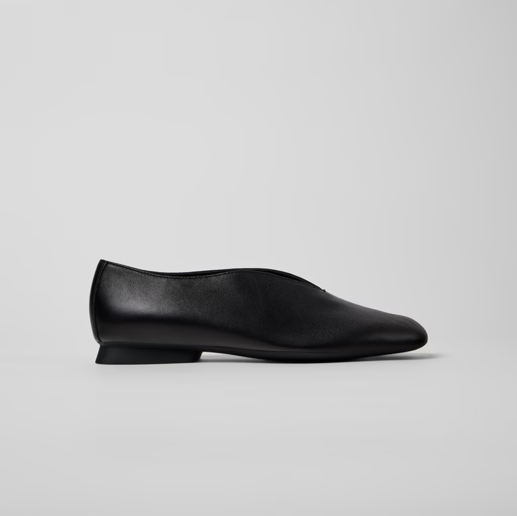 Camper Casi Myra Black Leather Ballet Flat