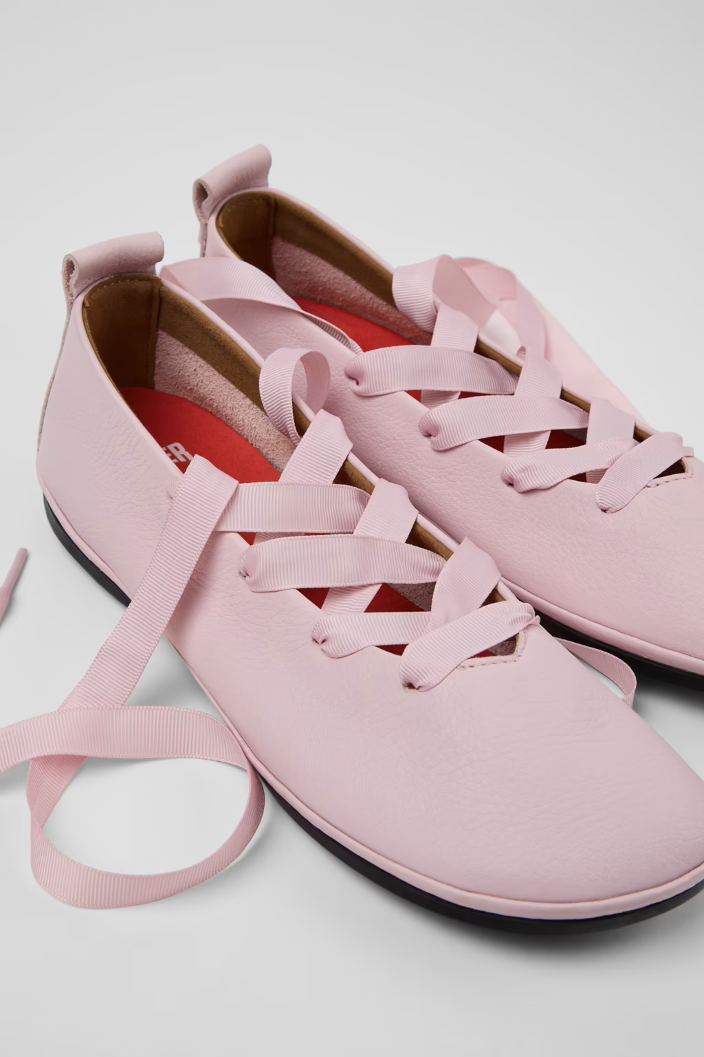 Camper Right Nina Pink Leather Ballet Flat
