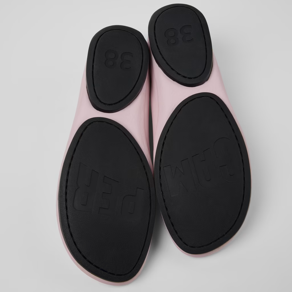 Camper Right Nina Pink Leather Ballet Flat