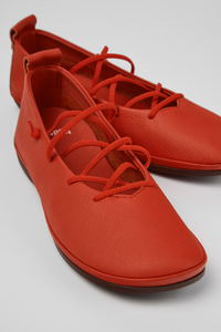 Camper Right Nina Red Leather Ballet Flat