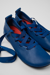 Camper Right Nina Blue Leather Ballet Flat