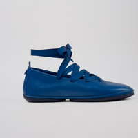 Camper Right Nina Blue Leather Ballet Flat