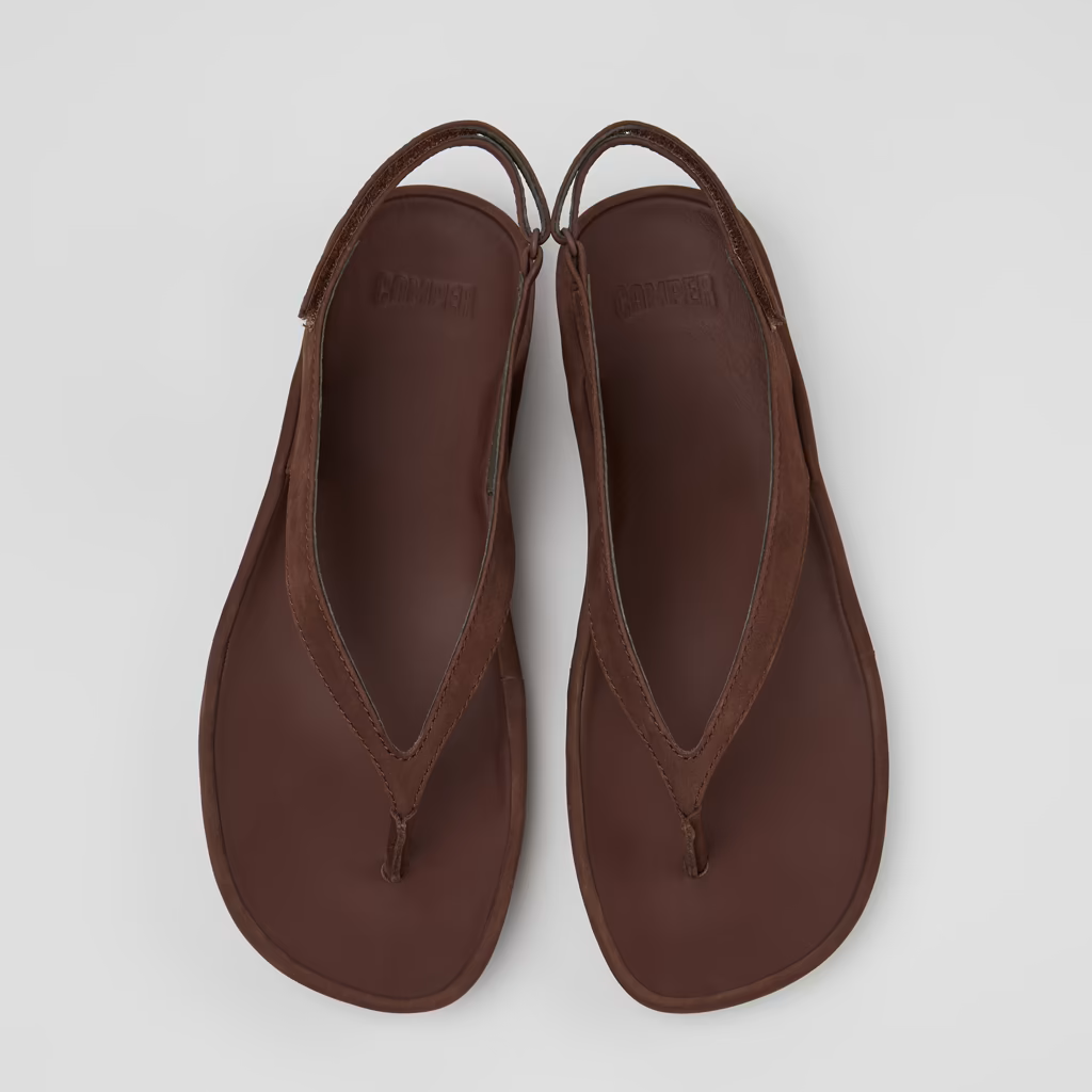 Camper Right Isla Brown Leather Sandals