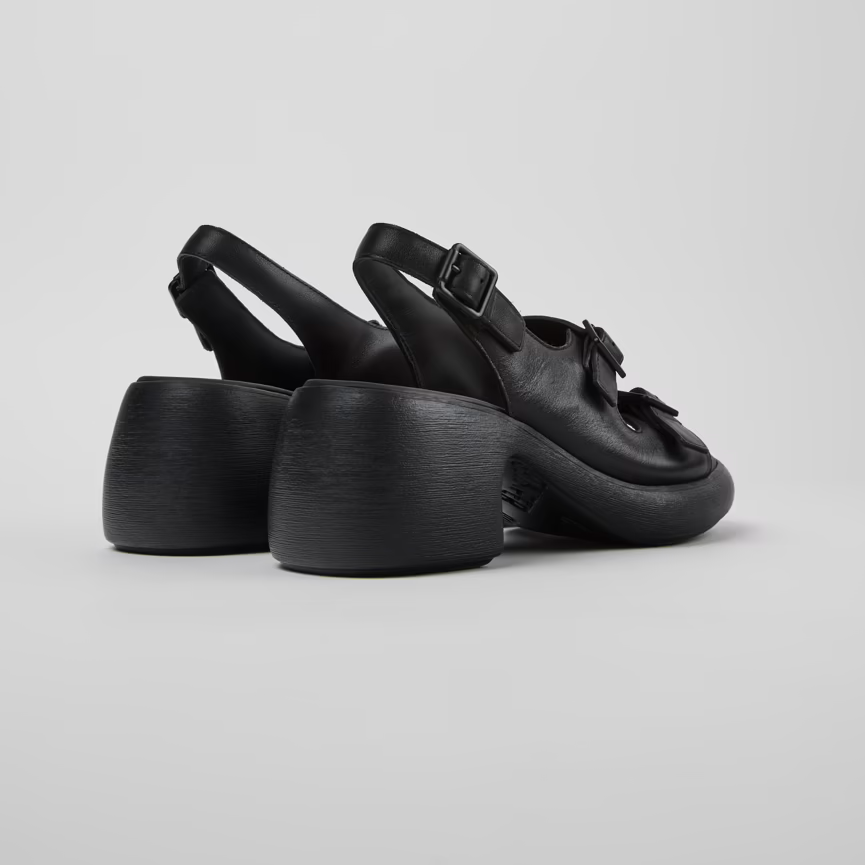 Camper Thelma Black Leather Sandals