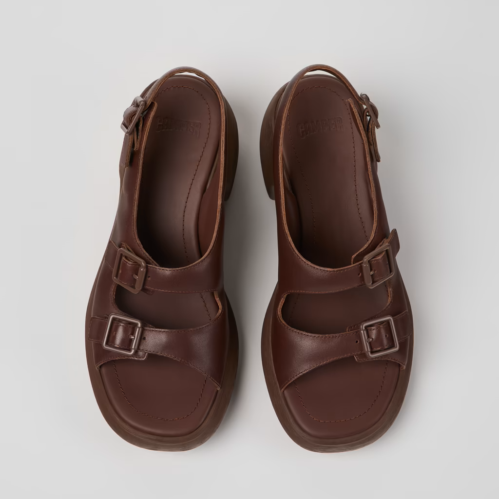 Camper Thelma Brown Leather Sandals