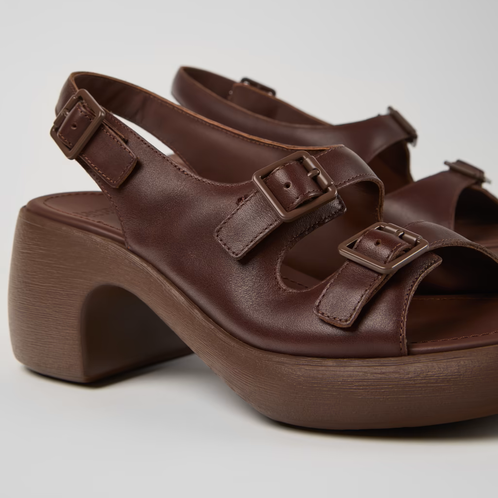 Camper Thelma Brown Leather Sandals