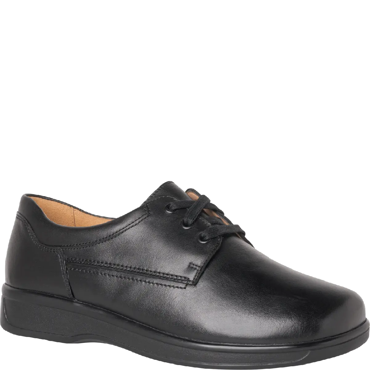 Ganter Karin Laceup Black Leather Wide Fit