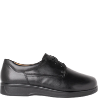 Ganter Karin Laceup Black Leather Wide Fit