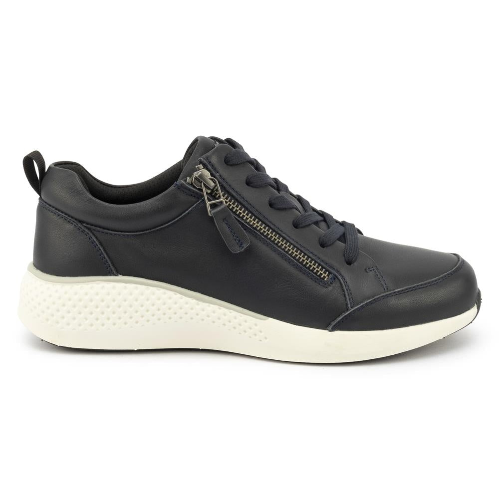 Kelsey Navy Sneaker | Zip Up and Go in Comfort