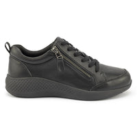 Kelsey Black Sneaker | Zip Up and Go in Comfort