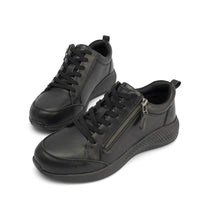 Kelsey Black Sneaker | Zip Up and Go in Comfort