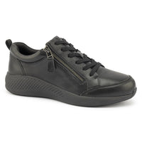 Kelsey Black Sneaker | Zip Up and Go in Comfort