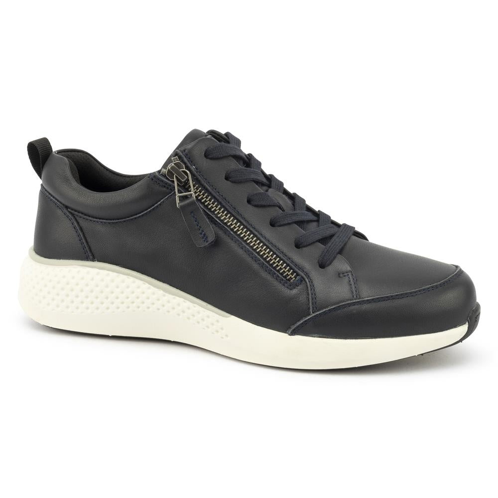 Kelsey Navy Sneaker | Zip Up and Go in Comfort