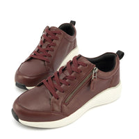 Kelsey Red Sneaker | Zip Up and Go in Comfort