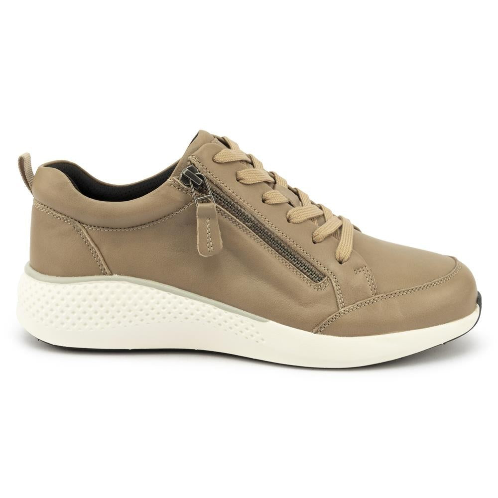 Kelsey Taupe Sneaker | Zip Up and Go in Comfort