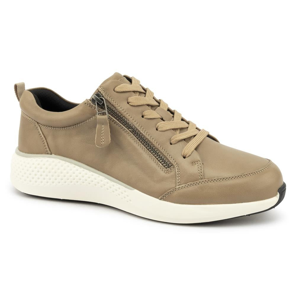 Kelsey Taupe Sneaker | Zip Up and Go in Comfort