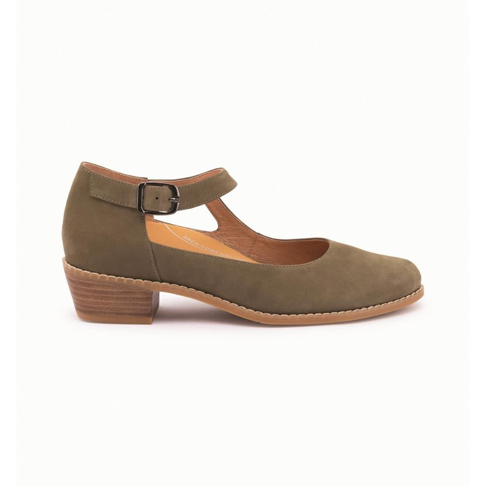 Raven Khaki Nubuck Dress Leather