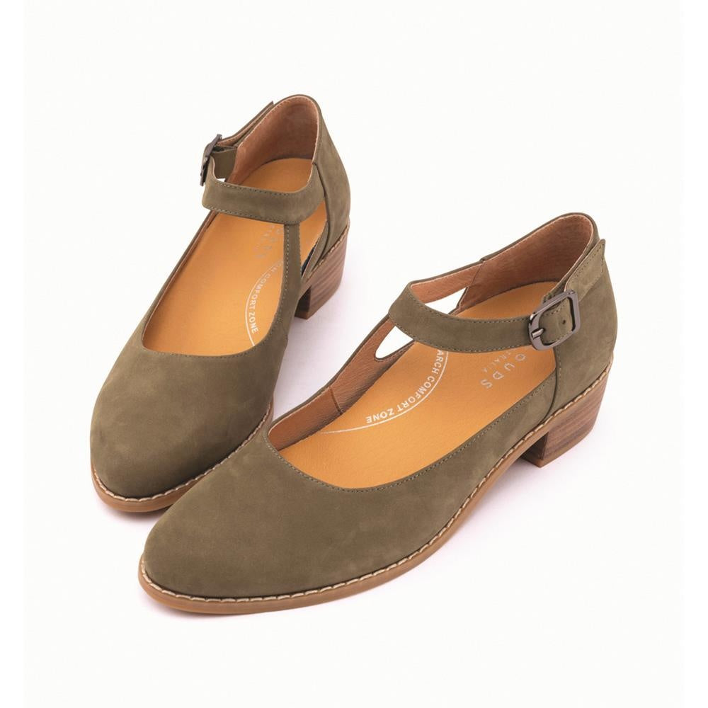 Raven Khaki Nubuck Dress Leather