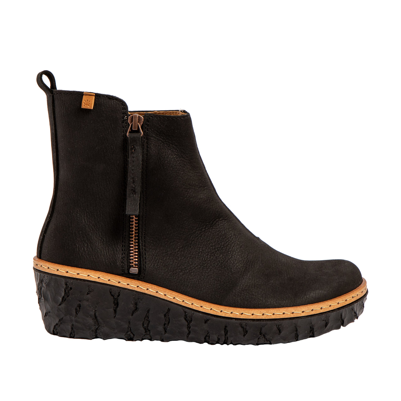 El Naturalista Silk Suede Leather Black Boots