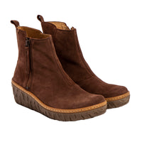 El Naturalista Silk Suede Leather Chocolate Boots