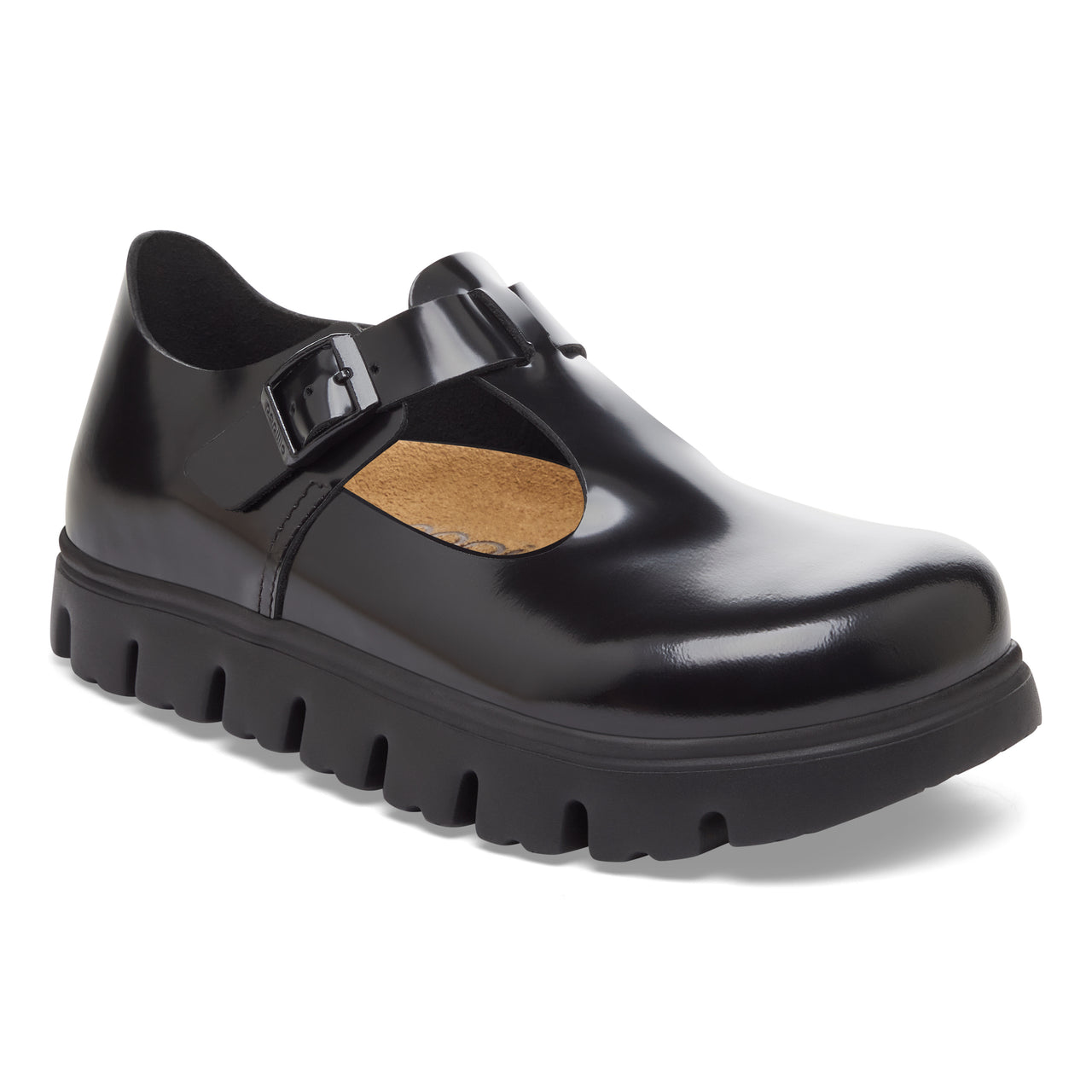 Paris Chunky Black Smooth Leather Narrow