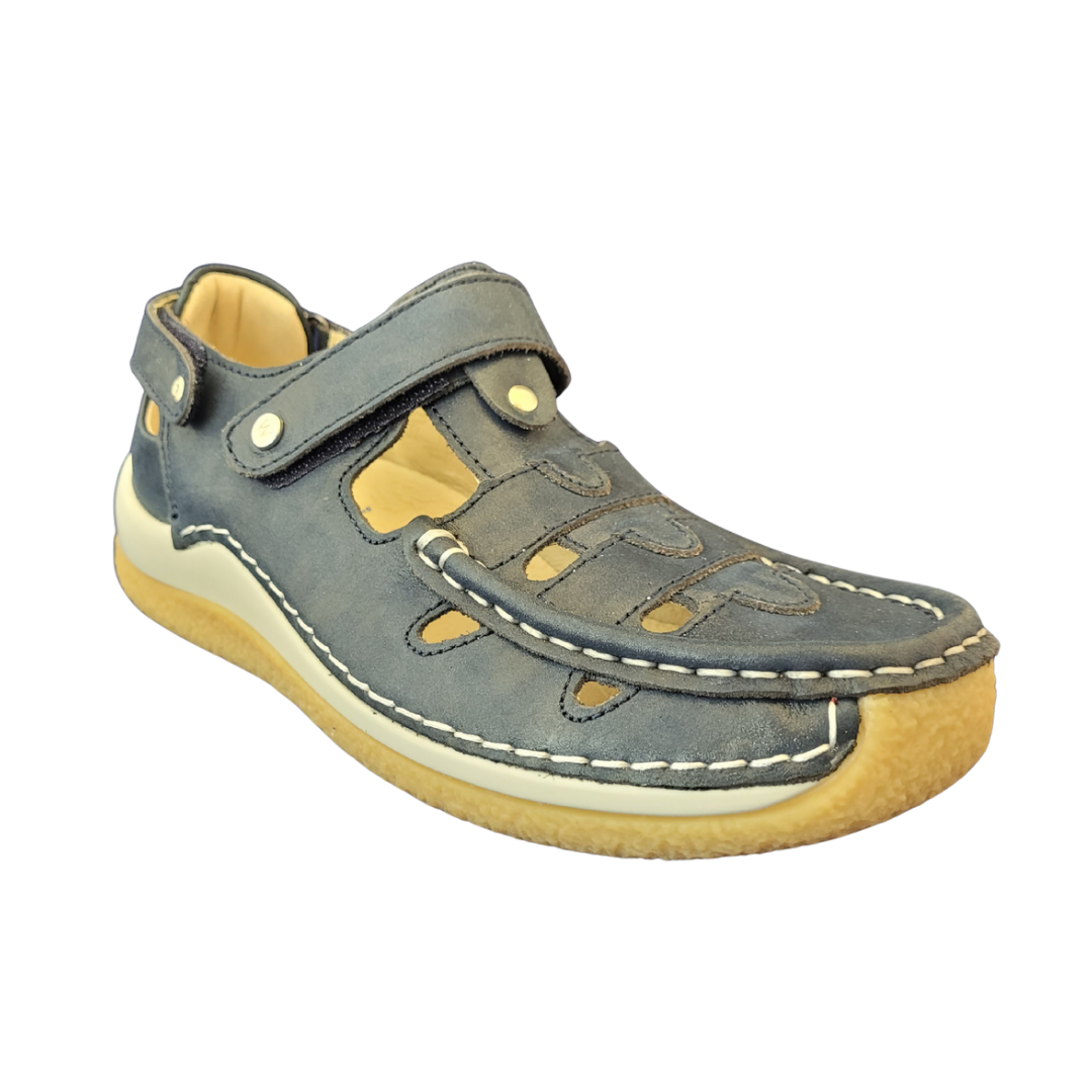 Wolky Denim Esperanza Leather Sandal | Closed Toe