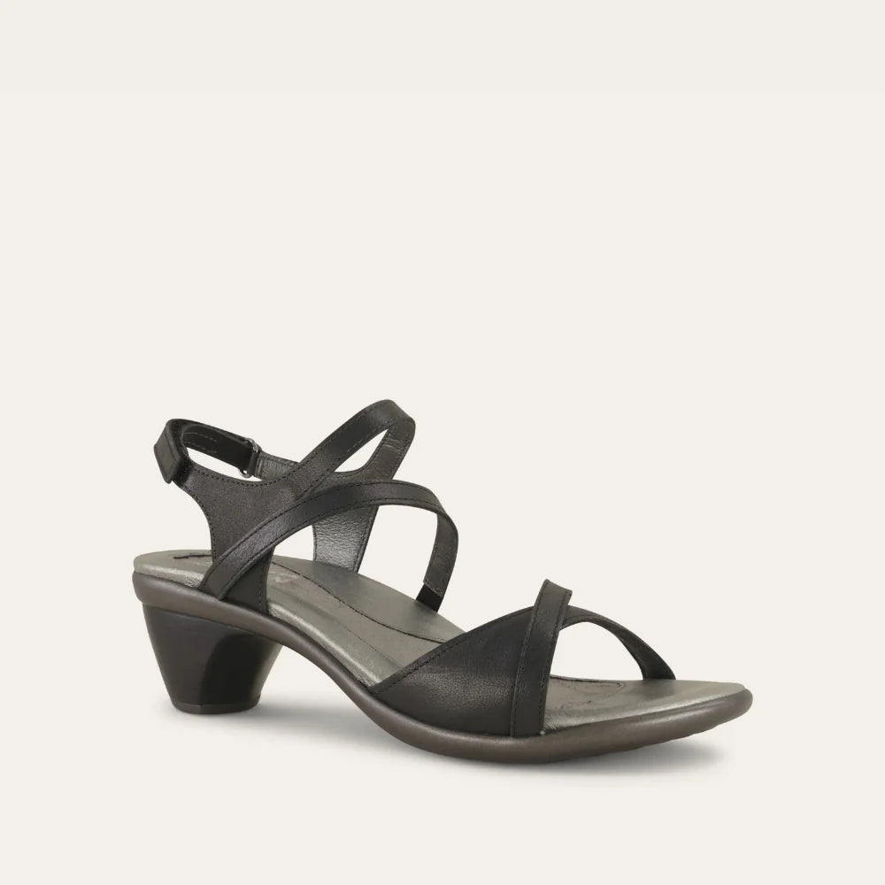 Limit Black Heel Sandal Leather
