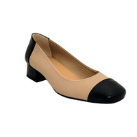 Dorking Gia Taupe/ Black Leather Ballet Flats