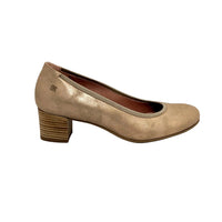 Dorking Geminis Metallic Taupe Leather Heels