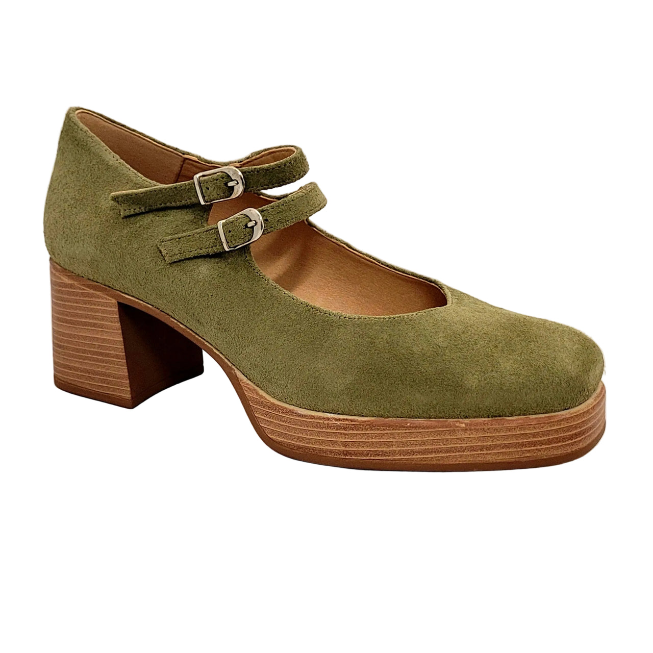Dorking Cristel Green Suede Heels