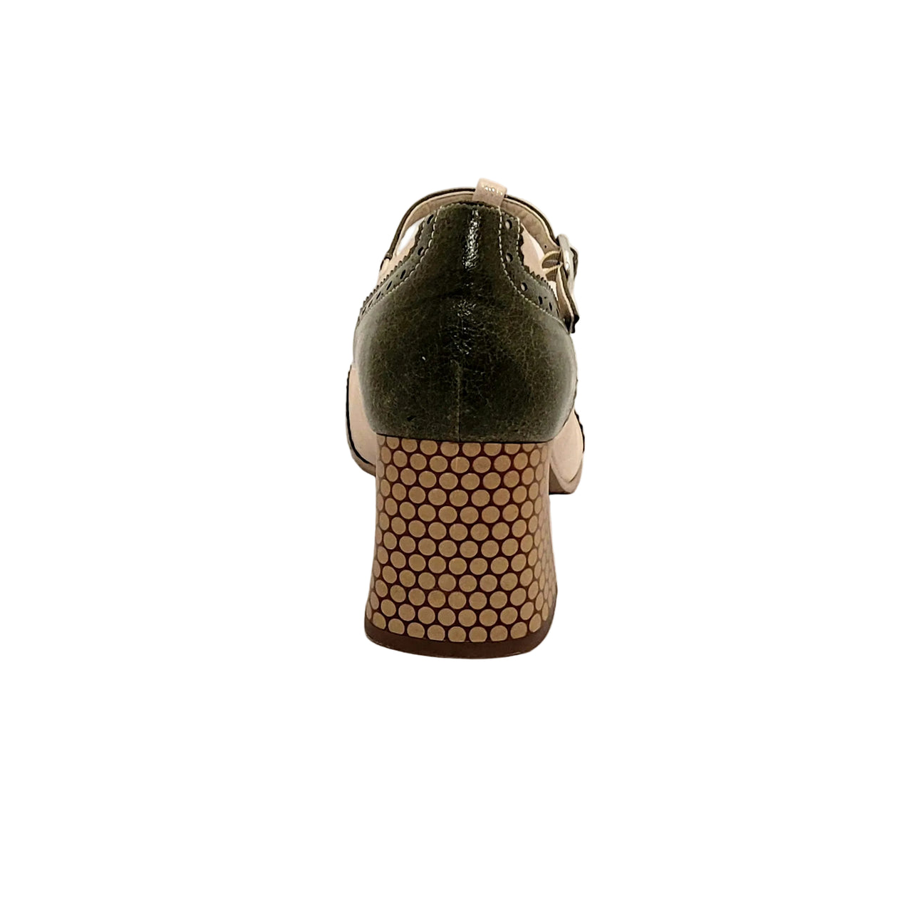 Dorking Daci Green / Beige Leather Heels