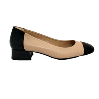 Dorking Gia Taupe/ Black Leather Ballet Flats