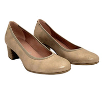 Dorking Geminis Metallic Taupe Leather Heels