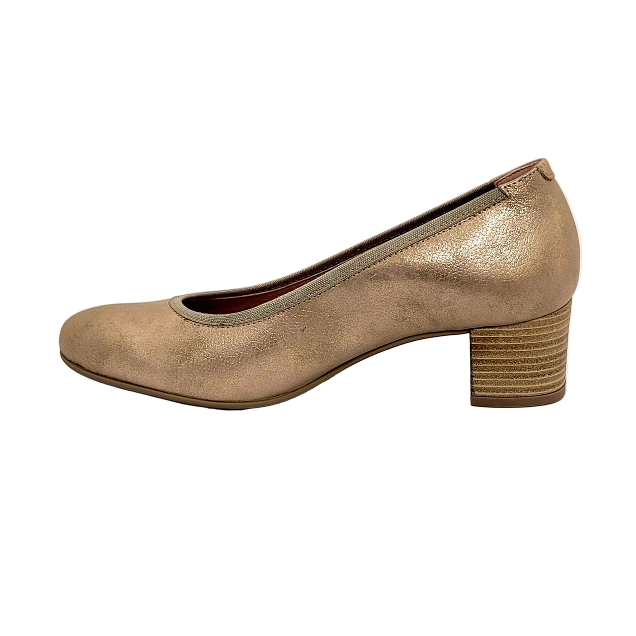 Dorking Geminis Metallic Taupe Leather Heels
