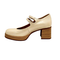 Dorking Cristel Beige Patent Leather Heels