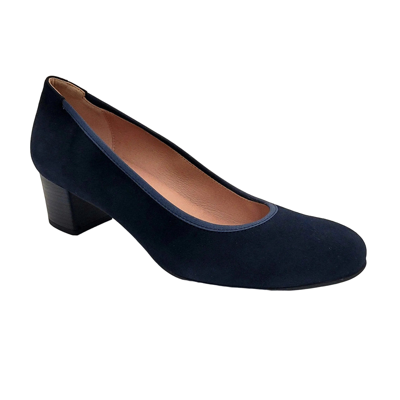 Dorking Geminis Marino Blue Suede Heels