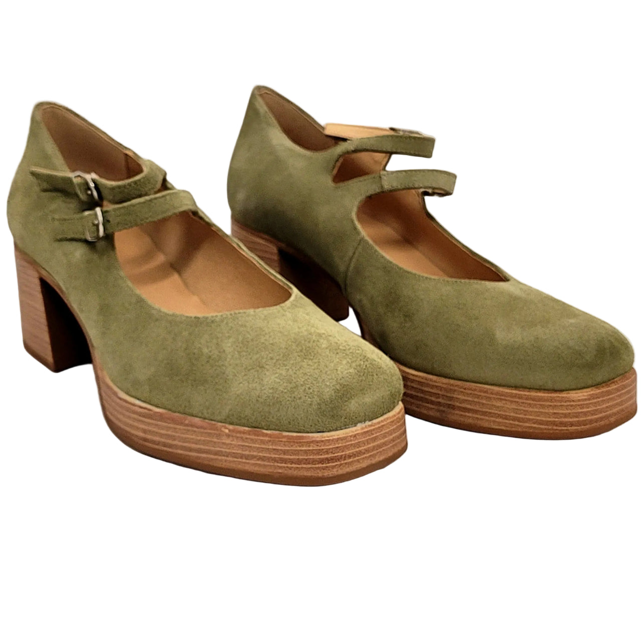 Dorking Cristel Green Suede Heels