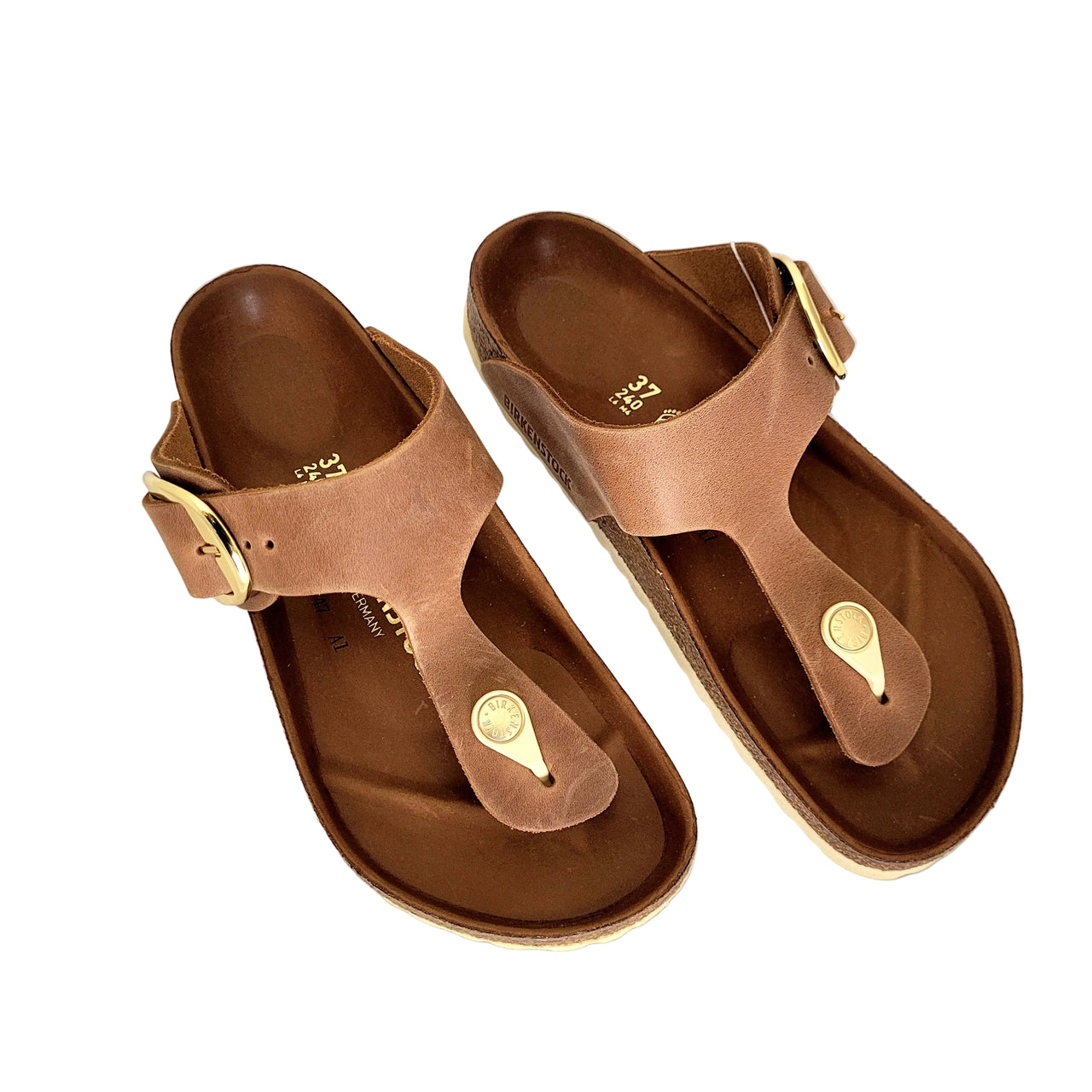 Gizeh Big Buckle Cognac Oiled Leather Regular
