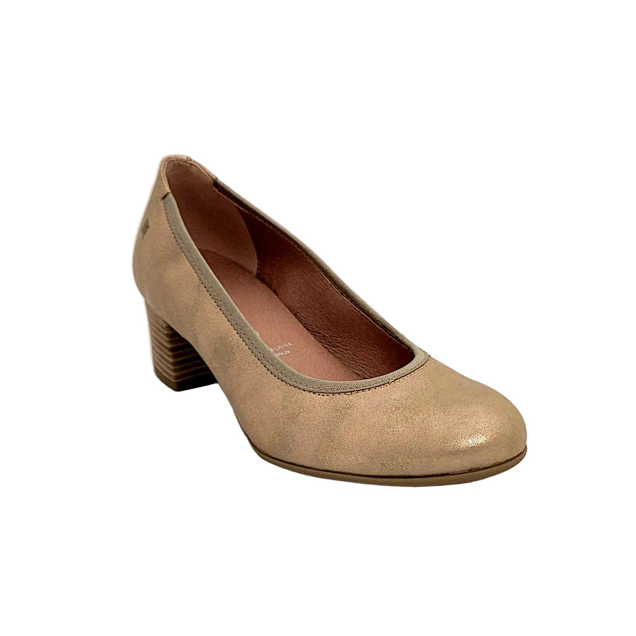 Dorking Geminis Metallic Taupe Leather Heels