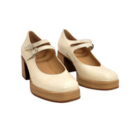 Dorking Cristel Beige Patent Leather Heels